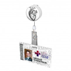 Vintage Heart Diagram Button Badge Reel 