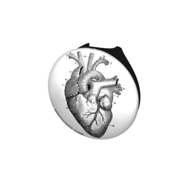 Vintage Heart Diagram Stethoscope Button